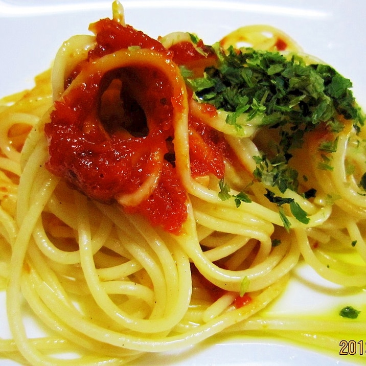 冷凍していたスパと粒うにでエコ節約 和風パスタ レシピ 作り方 By 3812 楽天レシピ